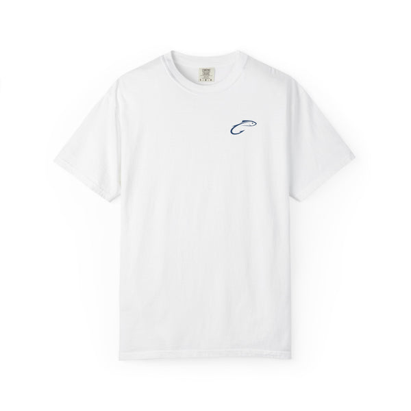 Fishing Club Graphic T-Shirt — Minimal Hook Logo & 'FISHYIK' Back Print